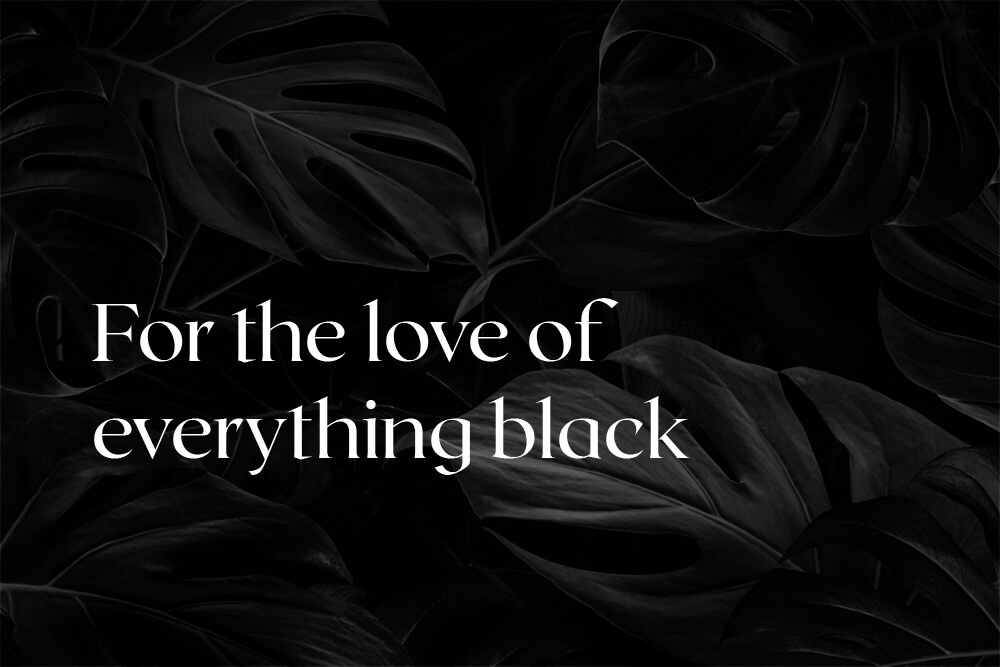 For the love of everything black